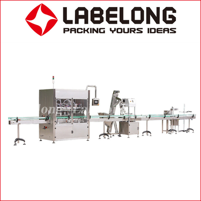 Cream Ketchup Bottle Filling Capping Labeling Machine Automatic 4 Heads
