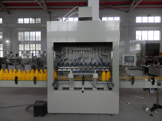 Automatic Linear Straight Bleach Thinner Bottle Filling Capping Labeling Packing Machine