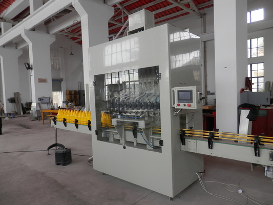 Automatic Linear Straight Bleach Thinner Bottle Filling Capping Labeling Packing Machine