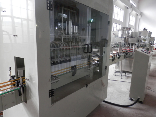 Automatic Linear Straight Bleach Thinner Bottle Filling Capping Labeling Packing Machine