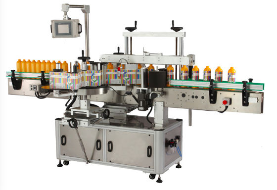 Double Heads Automatic Bottle Labeling Machine PLC Controled 1.5kw