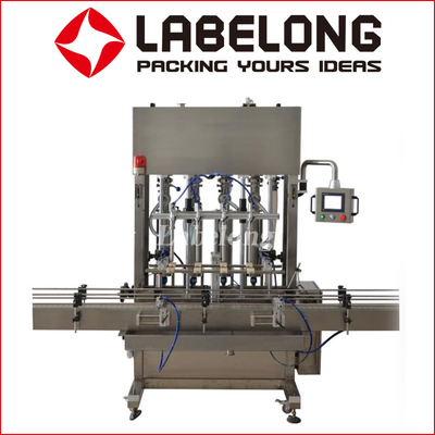 Cream Ketchup Bottle Filling Capping Labeling Machine Automatic 4 Heads